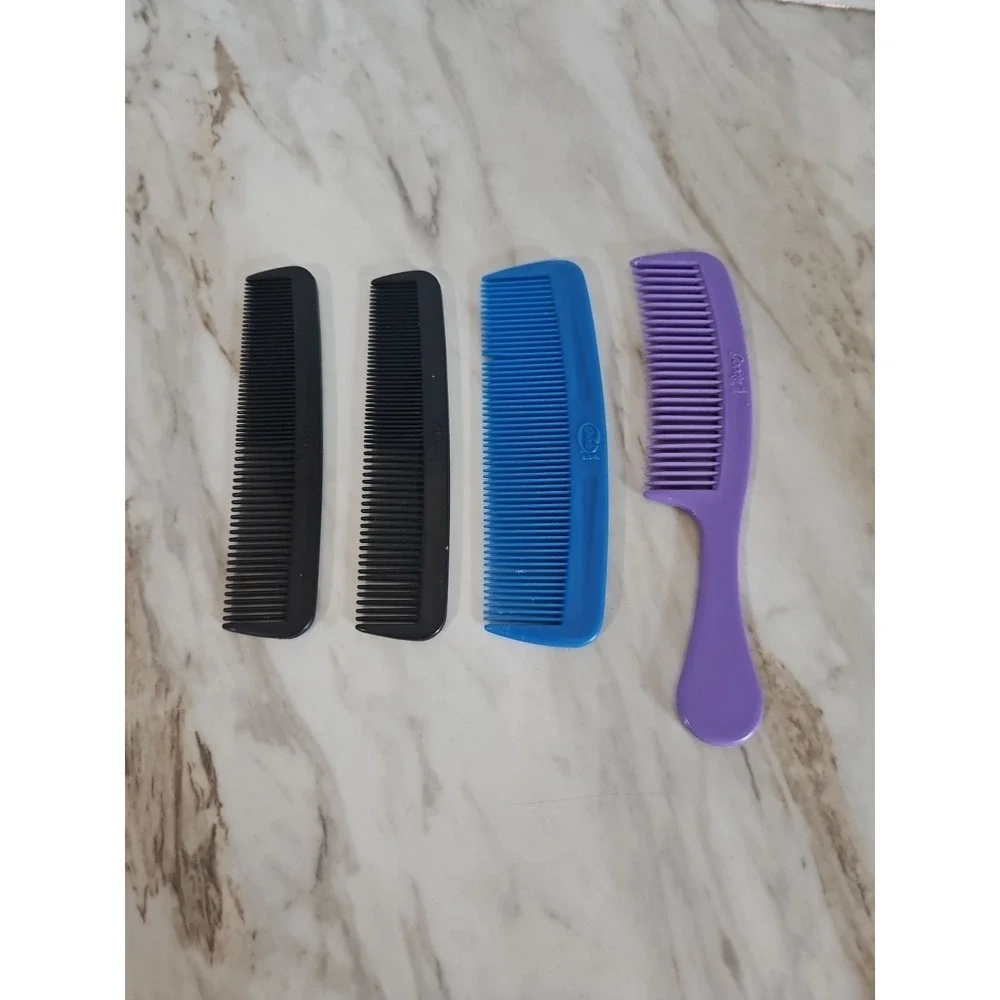 Vintage Goody Super And Pocket Combs Unbreakable Plastic Blue Black Purple
